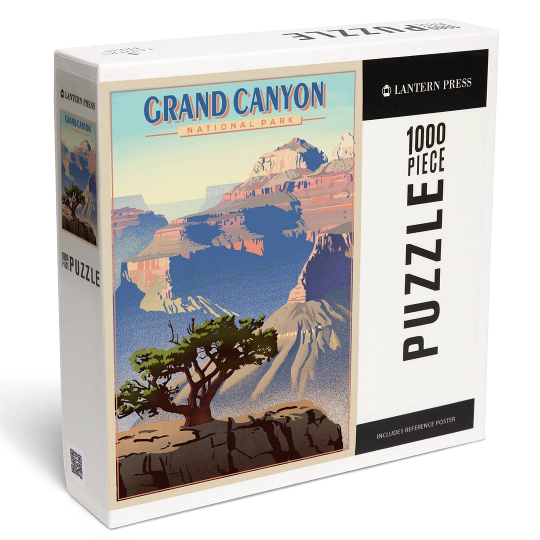 Grand Canyon National Park, Lithograph, Jigsaw Puzzle Puzzle Lantern Press 