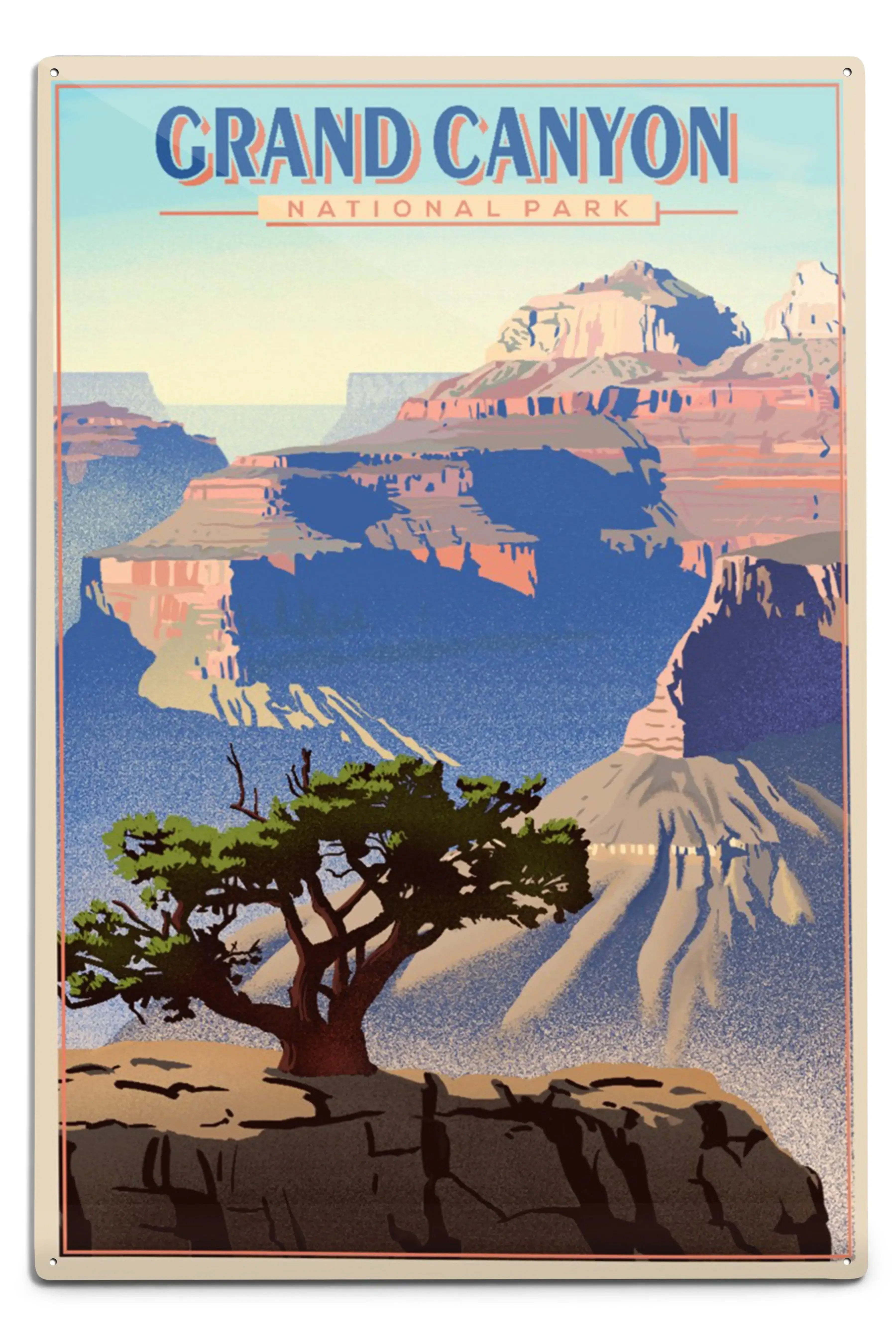 Grand Canyon National Park, Lithograph metal signs – Lantern Press