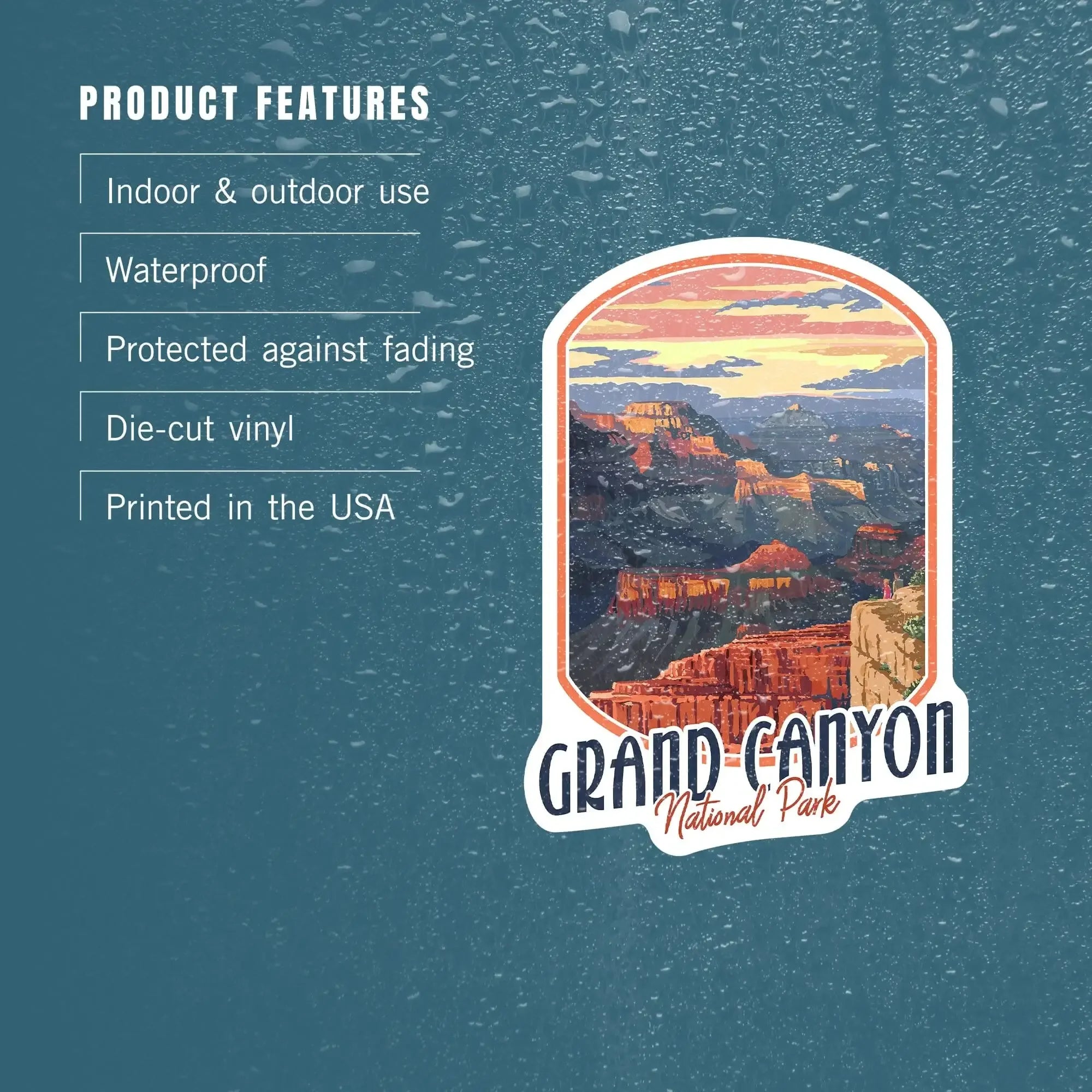 Grand Canyon National Park, Mather Point, Contour, Lantern Press Artwo