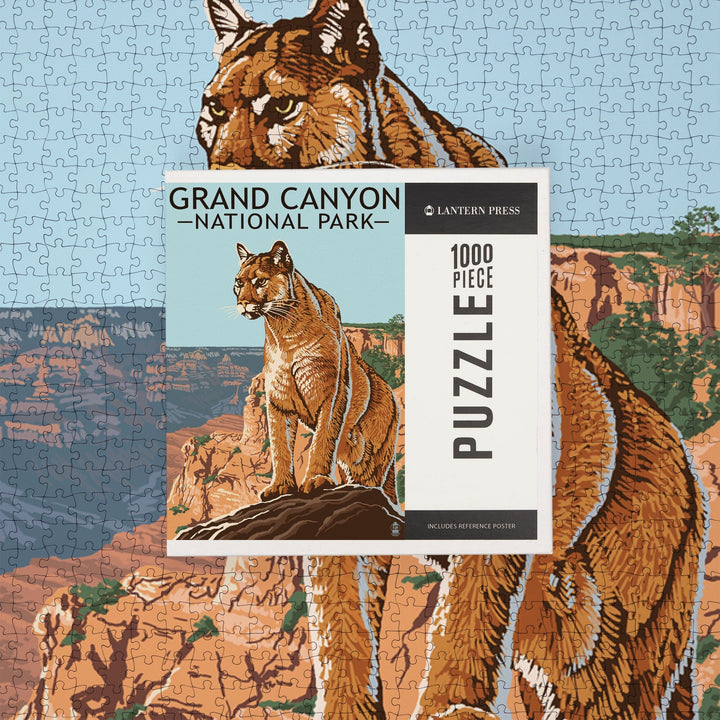 Grand Canyon National Park, Mountain Lion, Jigsaw Puzzle Puzzle Lantern Press 