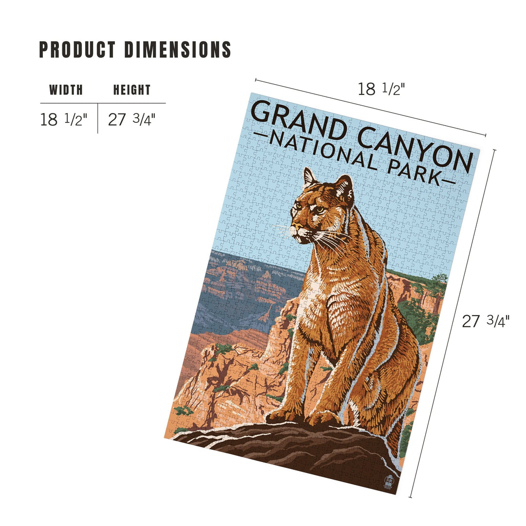 Grand Canyon National Park, Mountain Lion, Jigsaw Puzzle Puzzle Lantern Press 