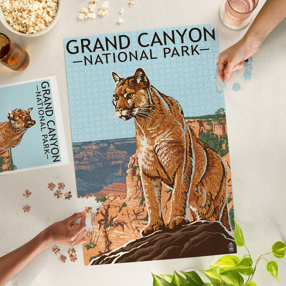 Grand Canyon National Park, Mountain Lion, Jigsaw Puzzle Puzzle Lantern Press 