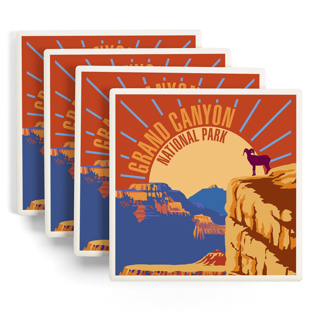 Grand Canyon National Park, Psychedelic, Coasters Coasters Lantern Press 