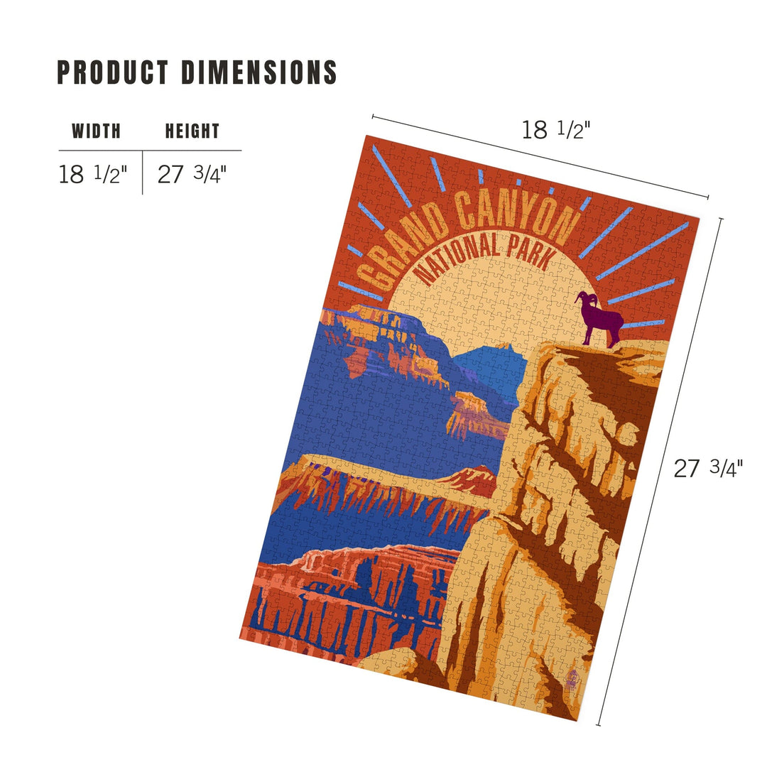Grand Canyon National Park, Psychedelic, Jigsaw Puzzle Puzzle Lantern Press 