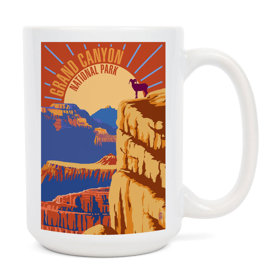 Grand Canyon National Park, Psychedelic, Lantern Press Poster, Ceramic Mug Mugs Lantern Press 