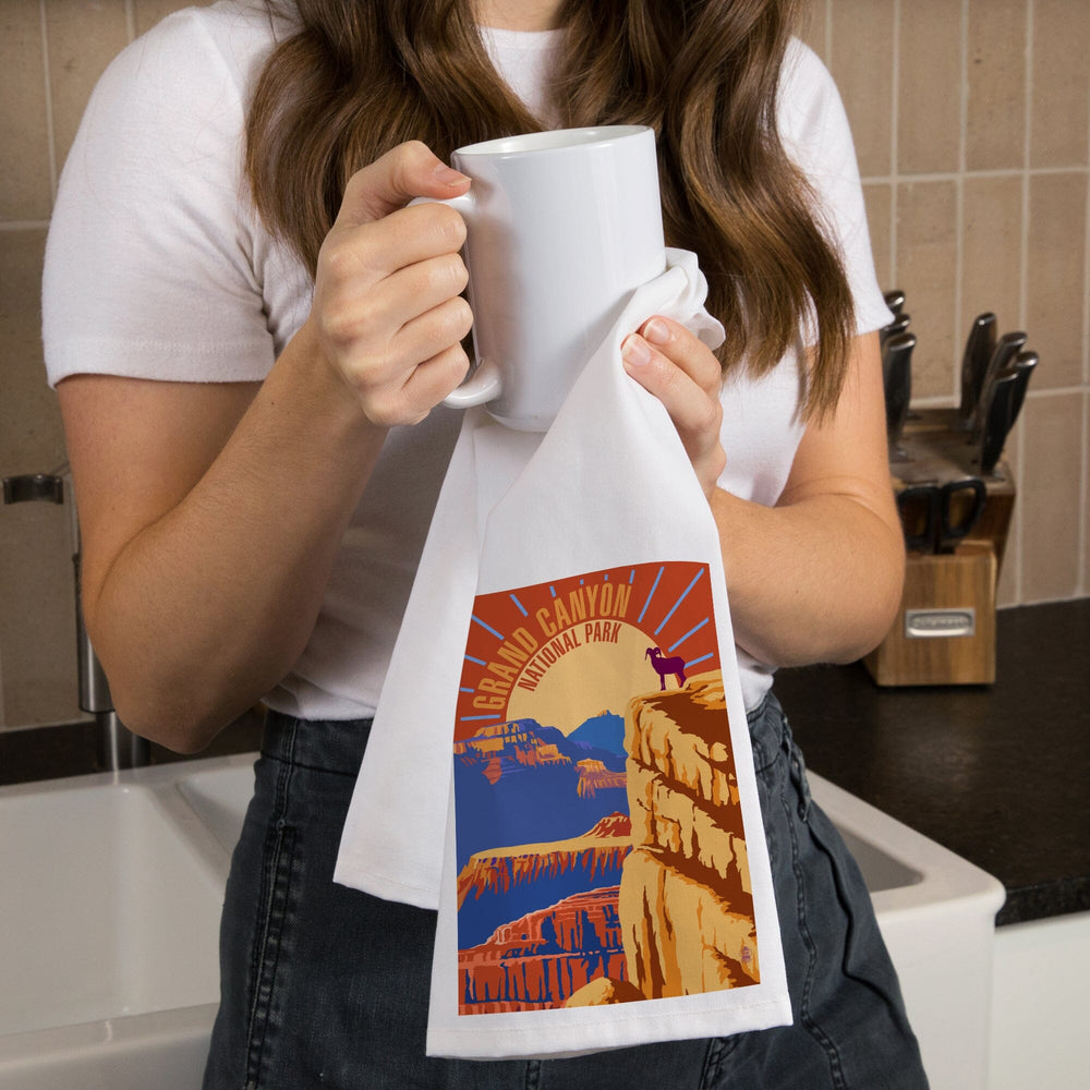 Grand Canyon National Park, Psychedelic, Organic Cotton Kitchen Tea Towels Kitchen Lantern Press 