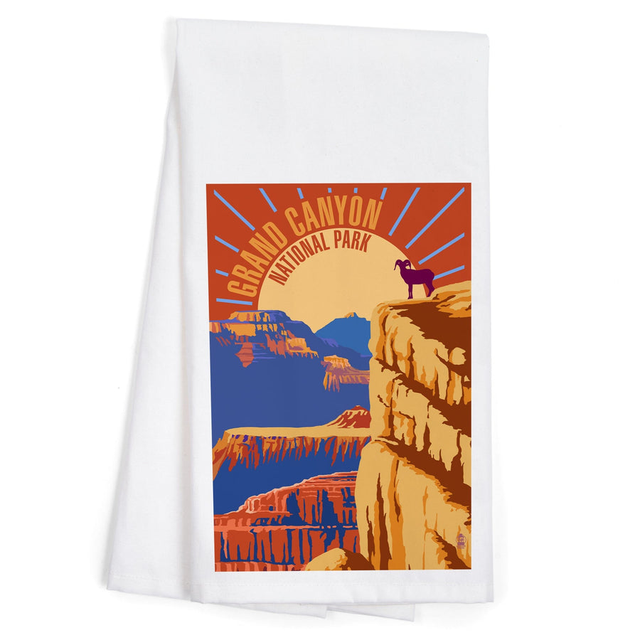 Grand Canyon National Park, Psychedelic, Organic Cotton Kitchen Tea Towels Kitchen Lantern Press 
