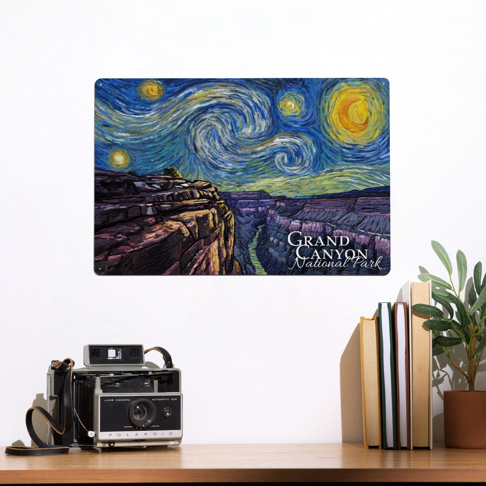 Grand Canyon National Park, Starry Night Metal Lantern Press 
