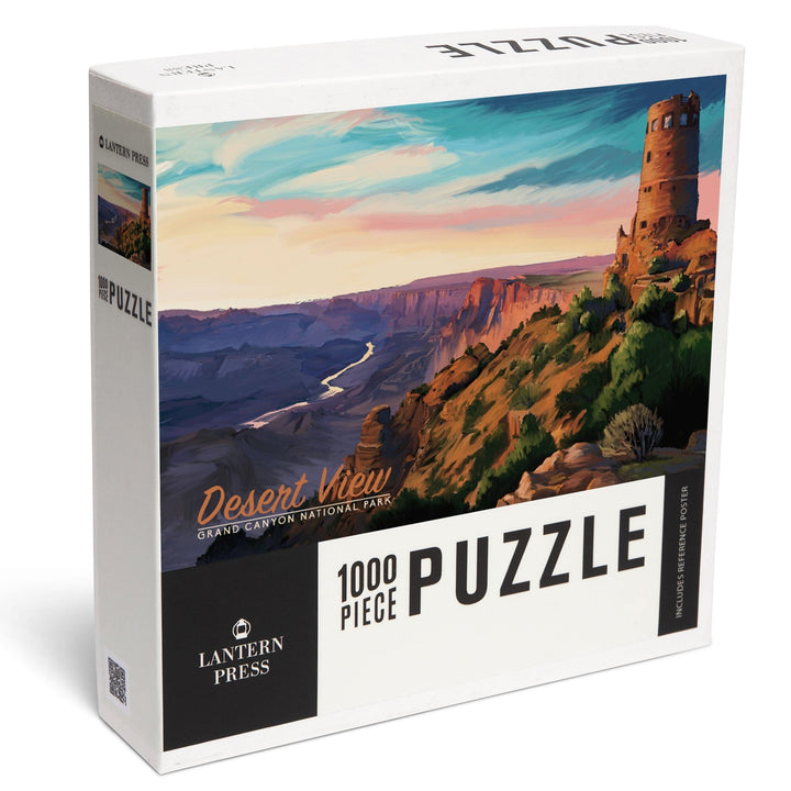 Grand Canyon National Park, Watchtower, Oil Painting, Jigsaw Puzzle Puzzle Lantern Press 