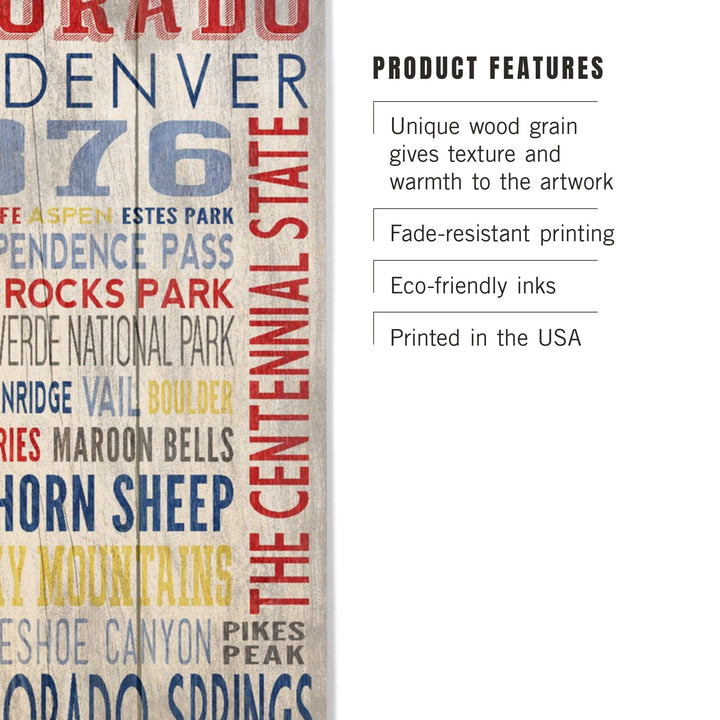 Grand Junction, Colorado, Rustic Typography, Lantern Press Artwork, Wood Signs and Postcards Wood Lantern Press 
