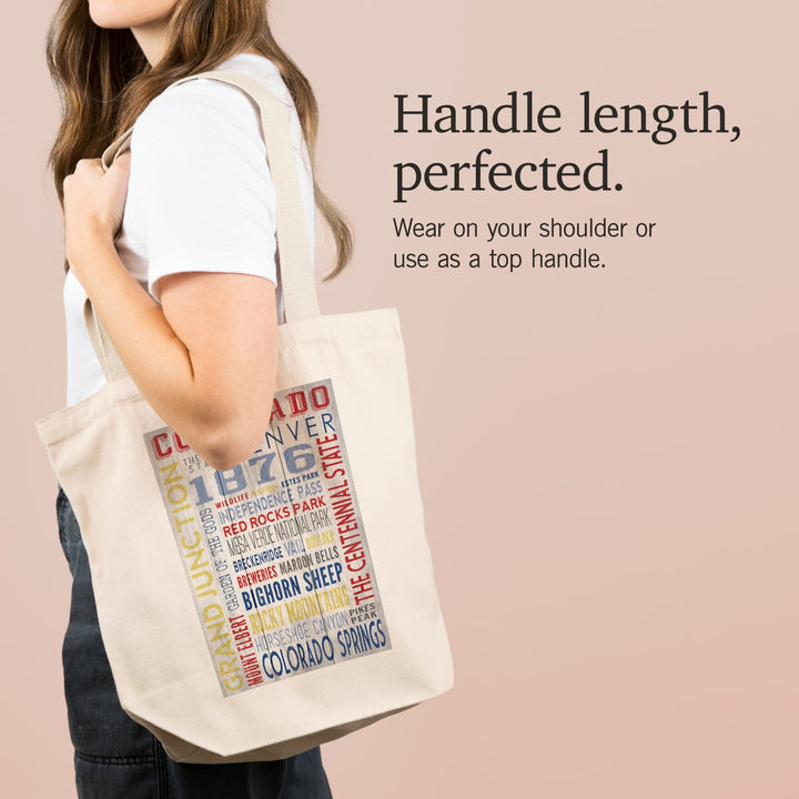 Grand Junction, Colorado, Rustic Typography, Tote Bag Totes Lantern Press 