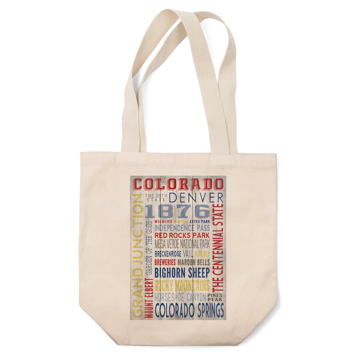 Grand Junction, Colorado, Rustic Typography, Tote Bag Totes Lantern Press 