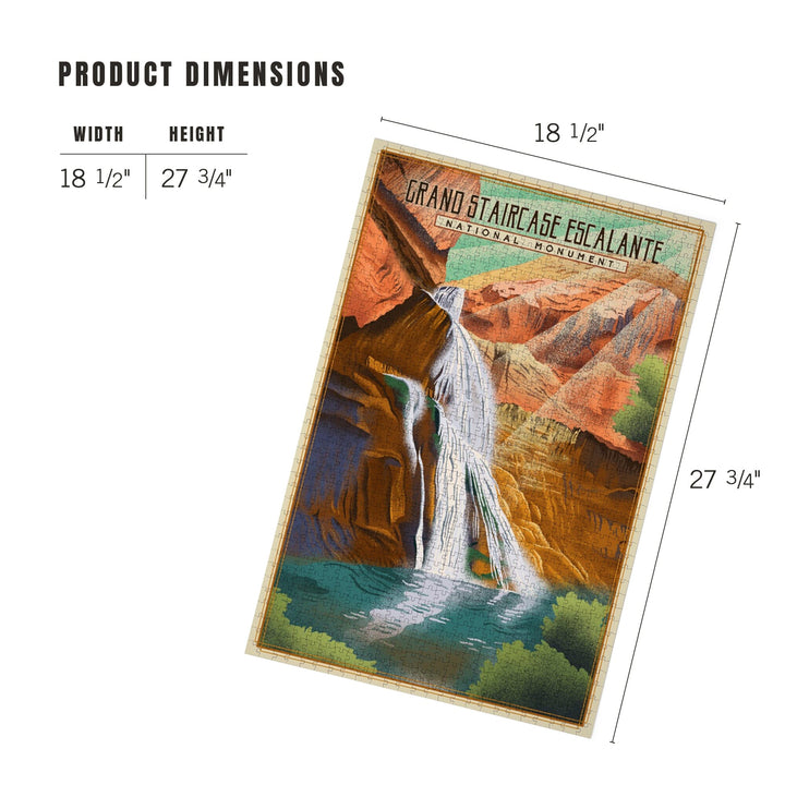 Grand Staircase-Escalante National Monument, Utah, Lithograph, Jigsaw Puzzle Puzzle Lantern Press 