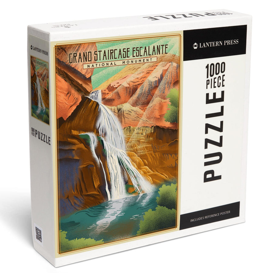 Grand Staircase-Escalante National Monument, Utah, Lithograph, Jigsaw Puzzle Puzzle Lantern Press 