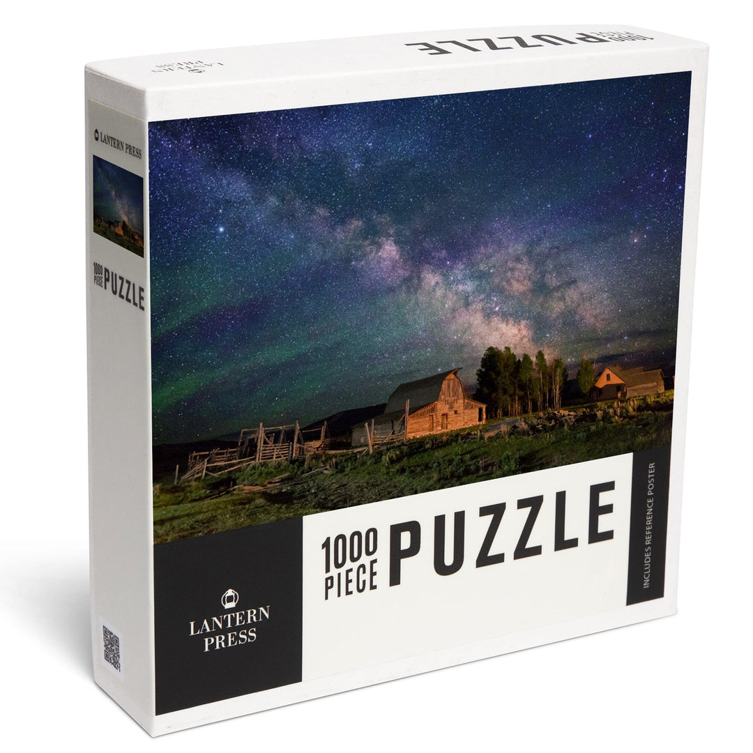 Grand Teton Homestead and Milky Way, Jigsaw Puzzle Puzzle Lantern Press 