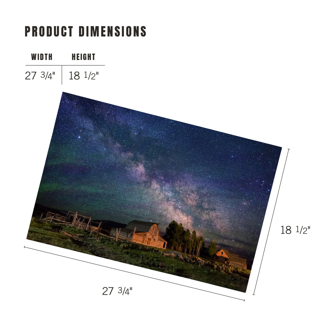 Grand Teton Homestead and Milky Way, Jigsaw Puzzle Puzzle Lantern Press 