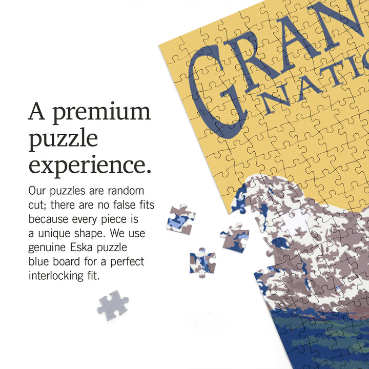 Grand Teton National Park, Wyoming, Barn and Mountains, Jigsaw Puzzle Puzzle Lantern Press 