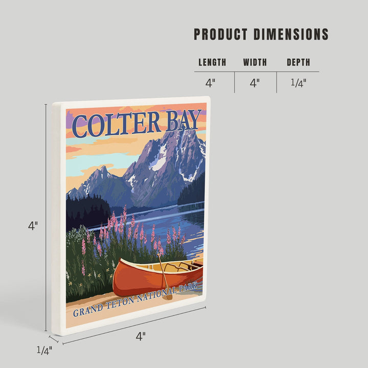 Grand Teton National Park, Wyoming, Colter Bay, Coasters Coasters Lantern Press 