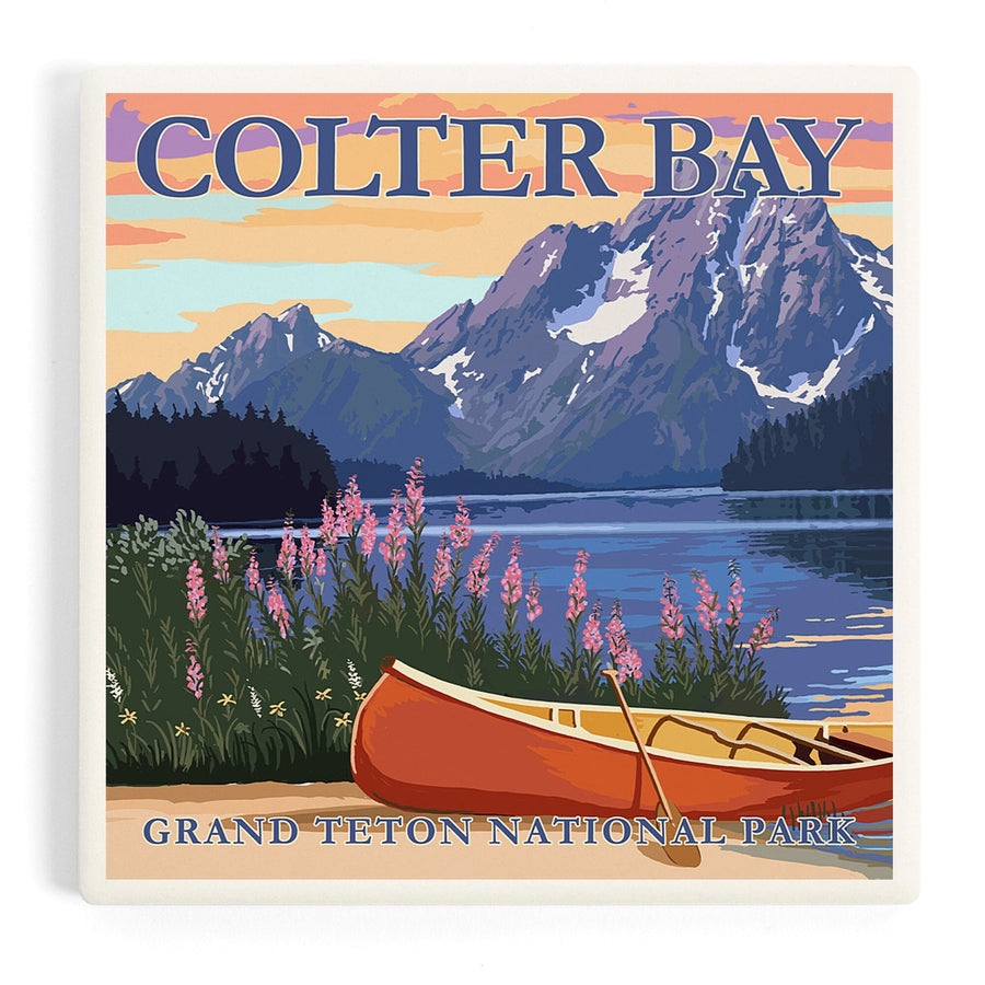 Grand Teton National Park, Wyoming, Colter Bay, Coasters Coasters Lantern Press 