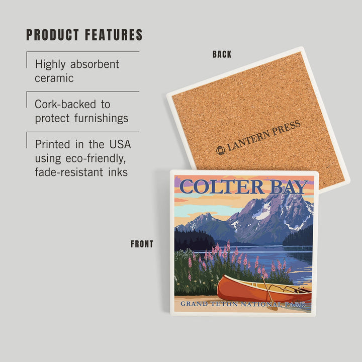 Grand Teton National Park, Wyoming, Colter Bay, Coasters Coasters Lantern Press 