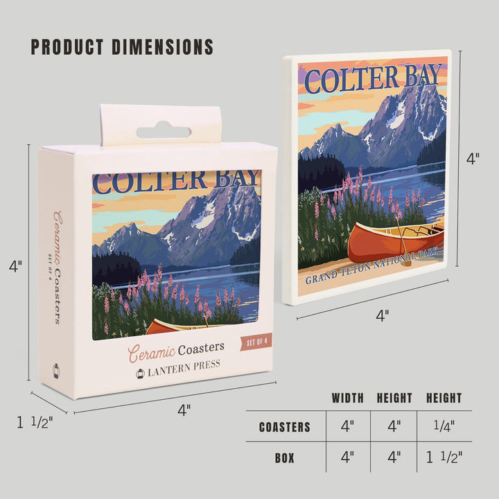 Grand Teton National Park, Wyoming, Colter Bay, Coasters Coasters Lantern Press 