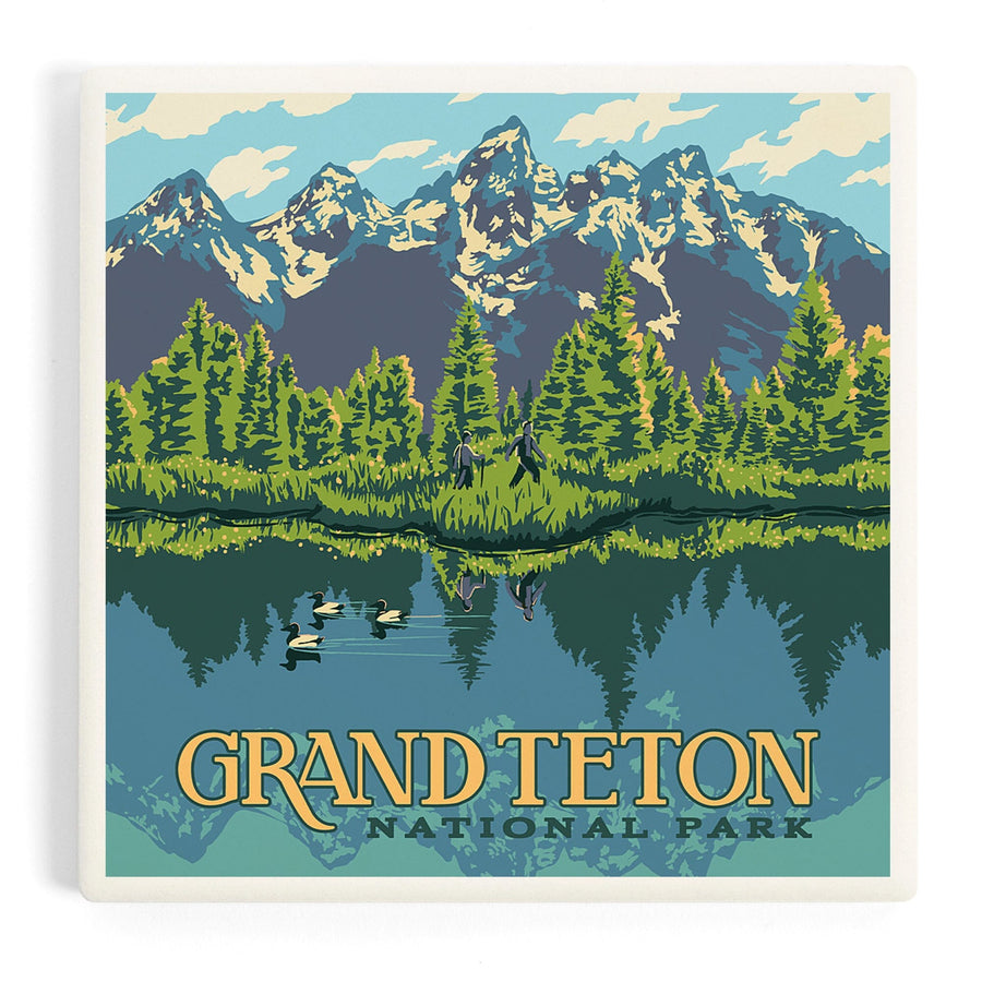 Grand Teton National Park, Wyoming, Explorer Series, Coasters Coasters Lantern Press 