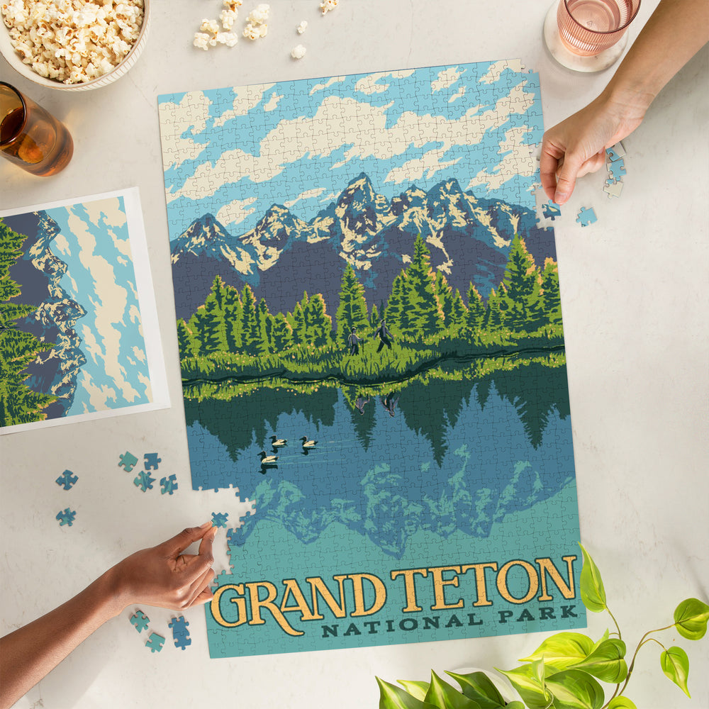 Grand Teton National Park, Wyoming, Explorer Series, Jigsaw Puzzle Puzzle Lantern Press 