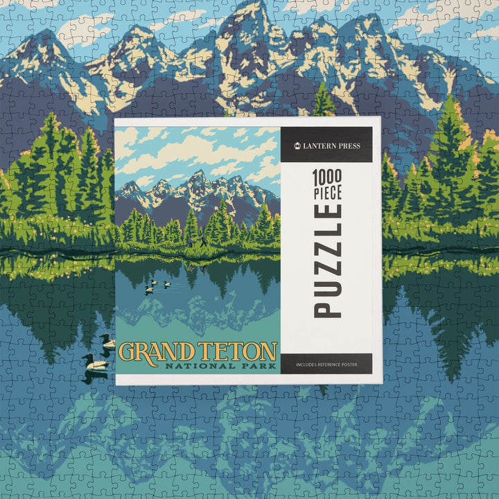 Grand Teton National Park, Wyoming, Explorer Series, Jigsaw Puzzle Puzzle Lantern Press 