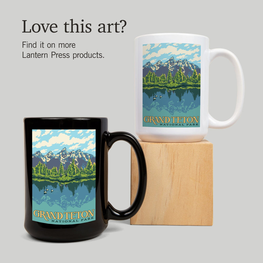 Grand Teton National Park, Wyoming, Explorer Series, Lantern Press Artwork, Ceramic Mug Mugs Lantern Press 