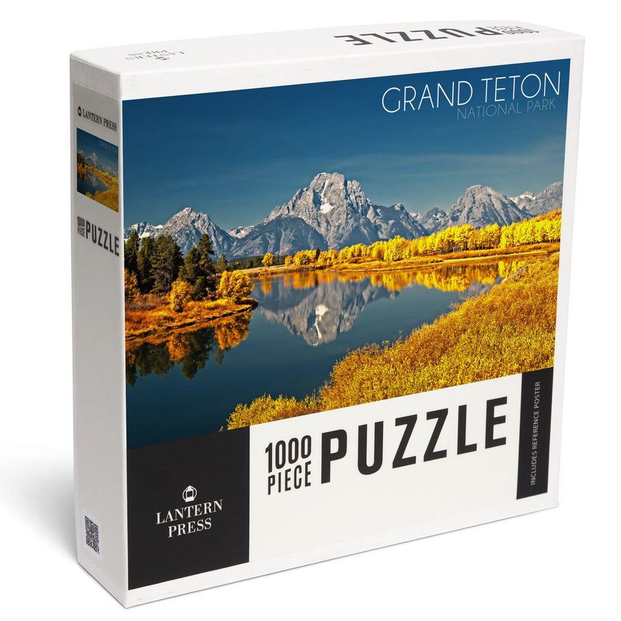 Grand Teton National Park, Wyoming, Fall Colors at Oxbow Bend, Jigsaw Puzzle Puzzle Lantern Press 