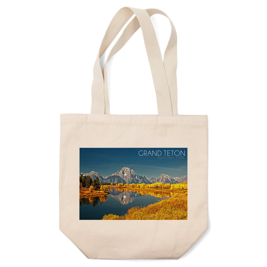 Grand Teton National Park, Wyoming, Fall Colors at Oxbow Bend, Lantern Press Photography, Tote Bag Totes Lantern Press 