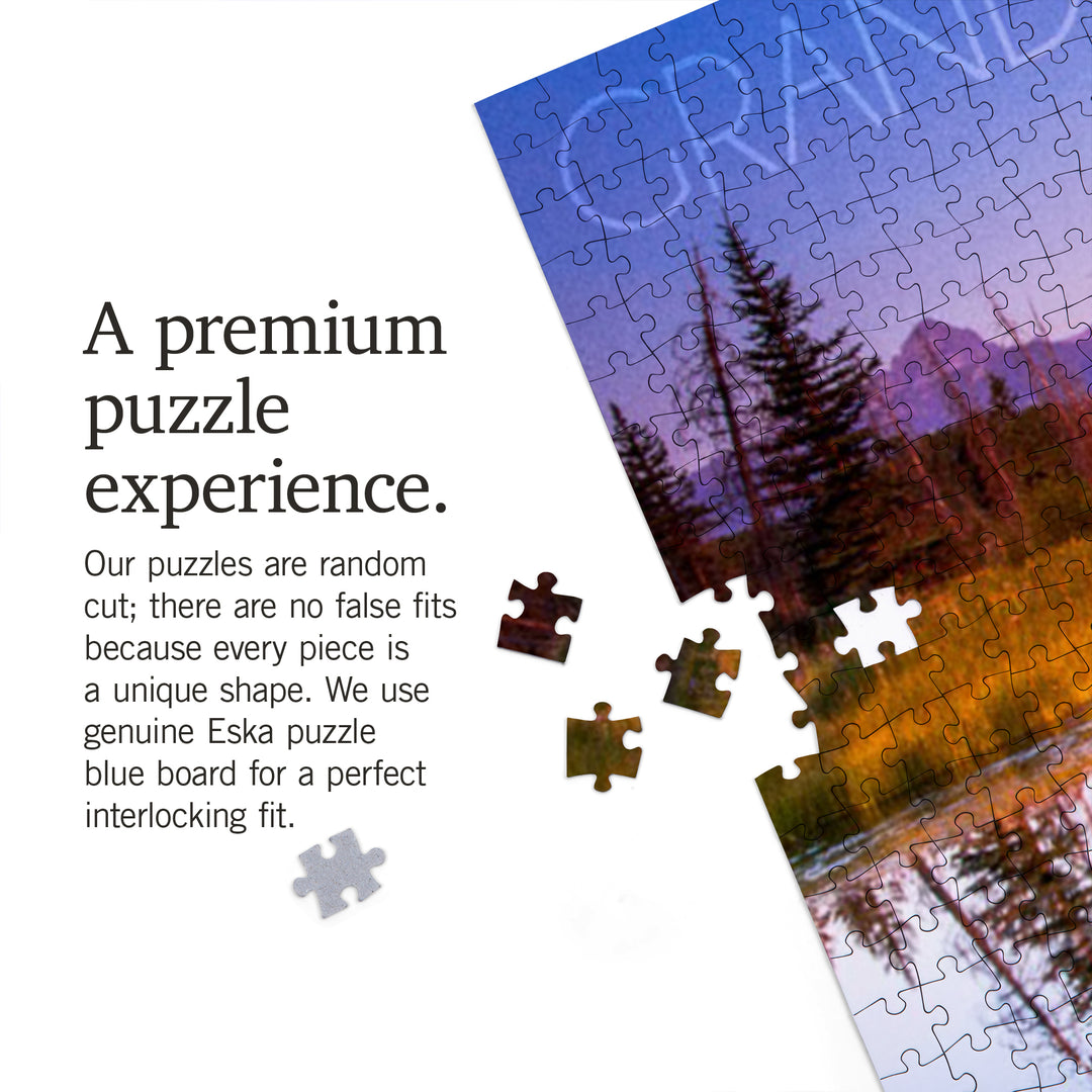 Grand Teton National Park, Wyoming, Flower Foreground, Jigsaw Puzzle Puzzle Lantern Press 