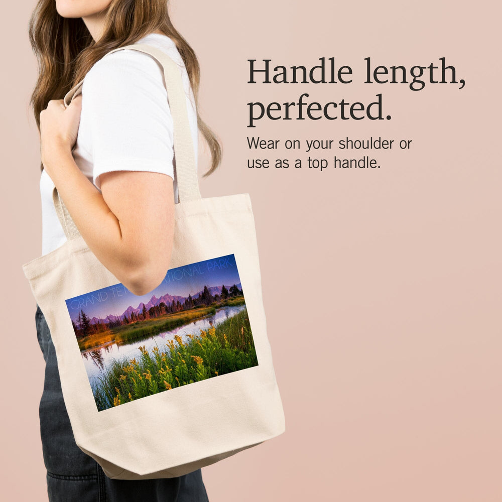 Grand Teton National Park, Wyoming, Flower Foreground, Tote Bag Totes Lantern Press 