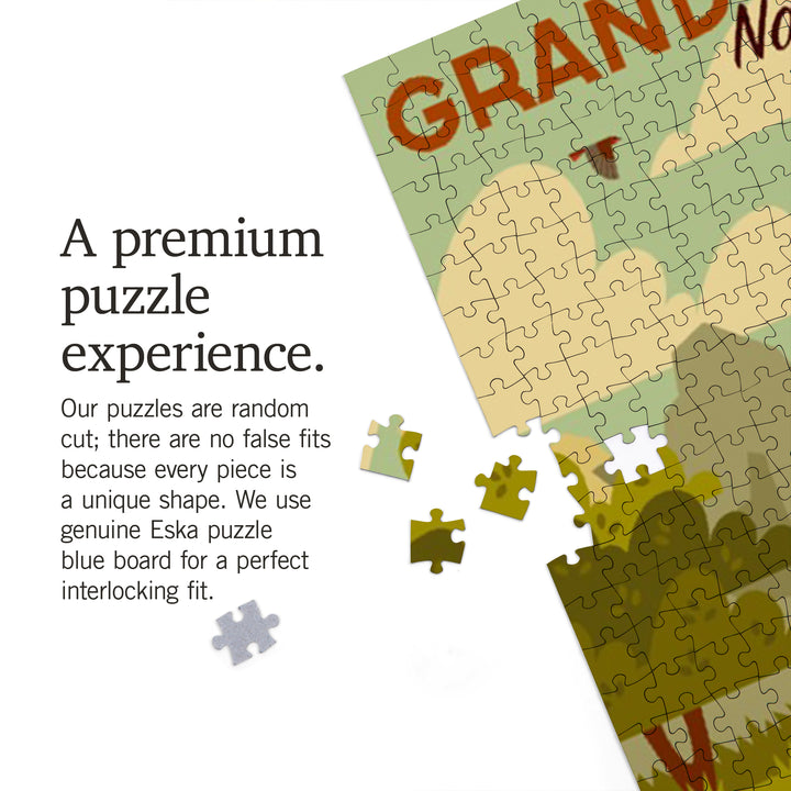 Grand Teton National Park, Wyoming, Geometric Experience Collection, Jigsaw Puzzle Puzzle Lantern Press 
