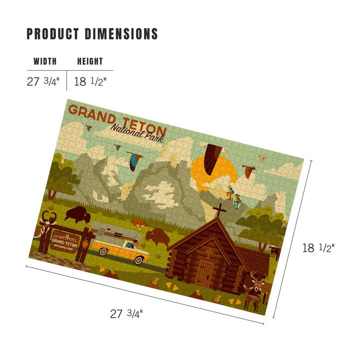 Grand Teton National Park, Wyoming, Geometric Experience Collection, Jigsaw Puzzle Puzzle Lantern Press 