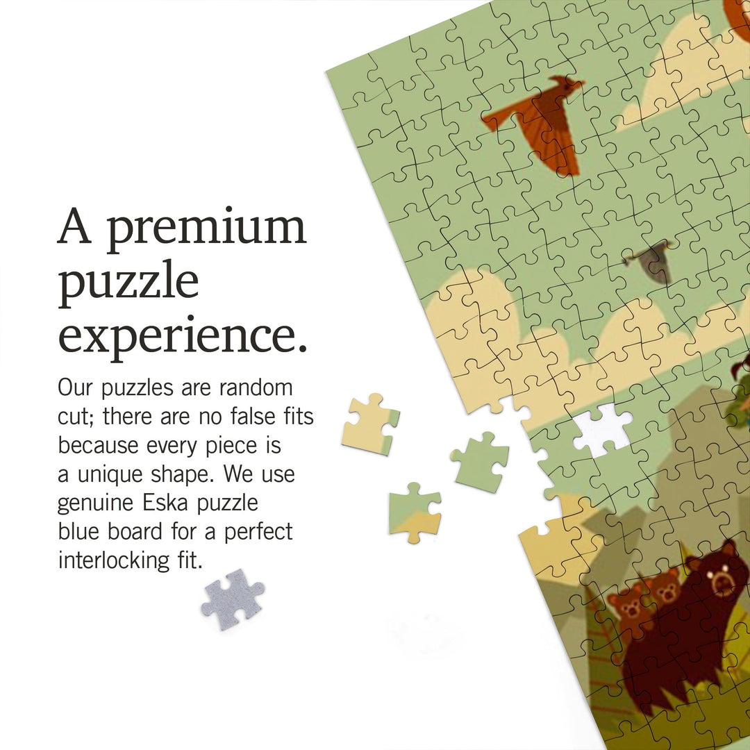 Grand Teton National Park, Wyoming, Geometric Experience Collection Puzzle Lantern Press 