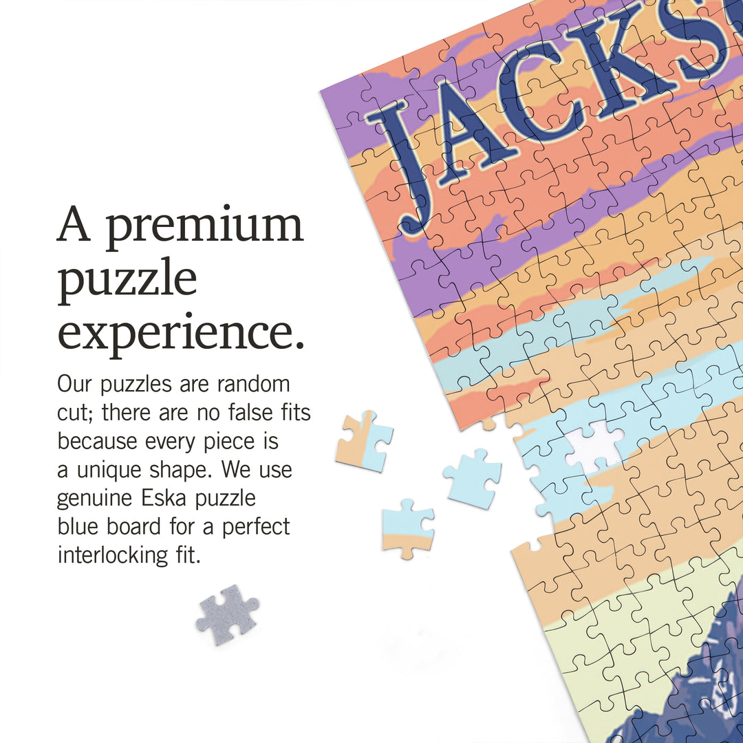 Grand Teton National Park, Wyoming, Jackson Lake, Jigsaw Puzzle Puzzle Lantern Press 