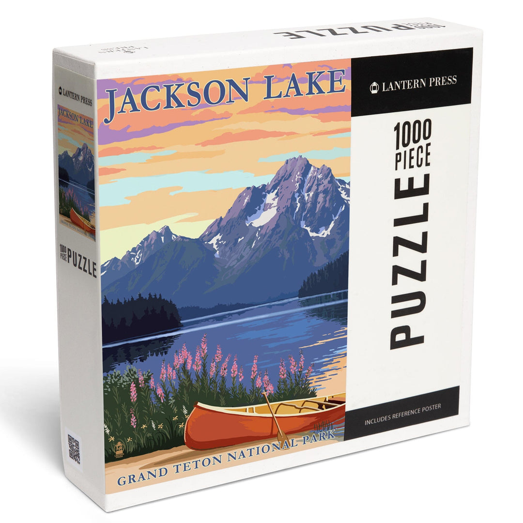 Grand Teton National Park, Wyoming, Jackson Lake, Jigsaw Puzzle Puzzle Lantern Press 