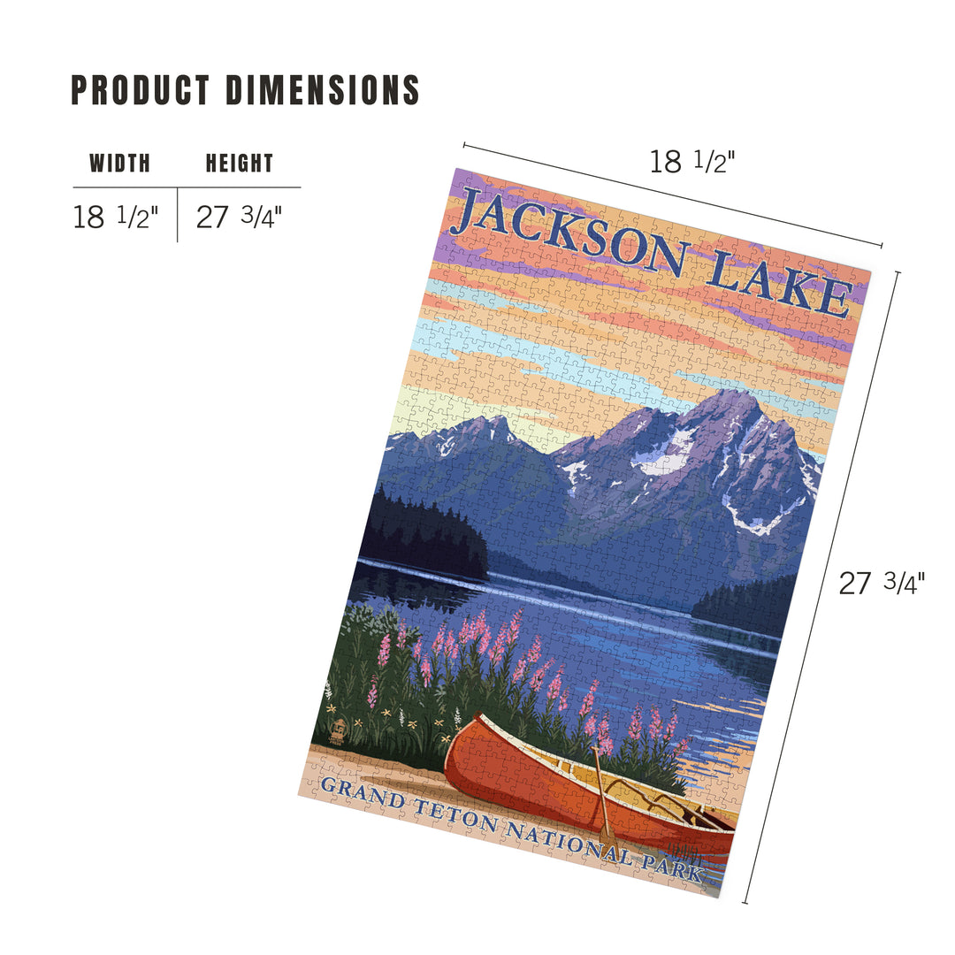 Grand Teton National Park, Wyoming, Jackson Lake, Jigsaw Puzzle Puzzle Lantern Press 