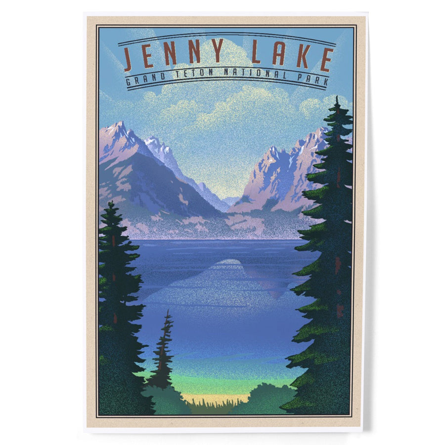 Grand Teton National Park, Wyoming, Jenny Lake, Lithograph National Park Series, Art & Giclee Prints Art Lantern Press 