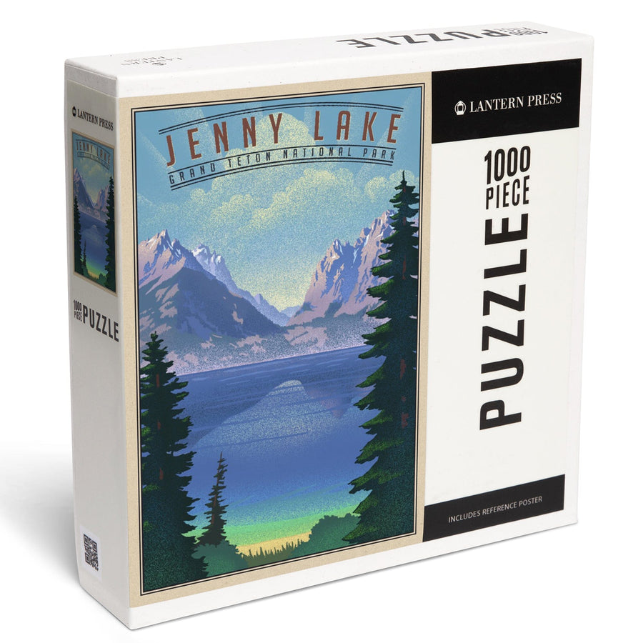 Grand Teton National Park, Wyoming, Jenny Lake, Lithograph National Park Series, Jigsaw Puzzle Puzzle Lantern Press 