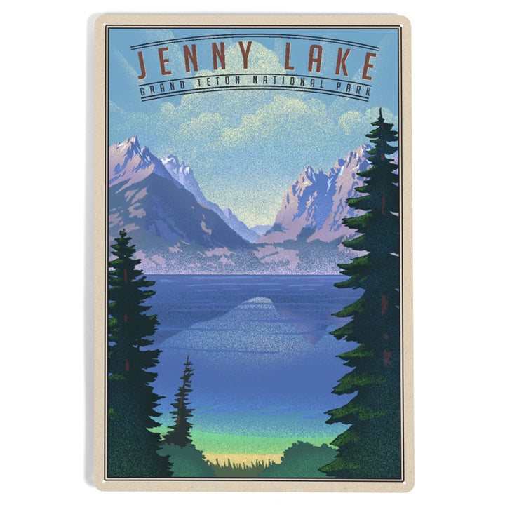 Grand Teton National Park, Wyoming, Jenny Lake, Lithograph National Park Series, Metal Signs Metal Lantern Press 