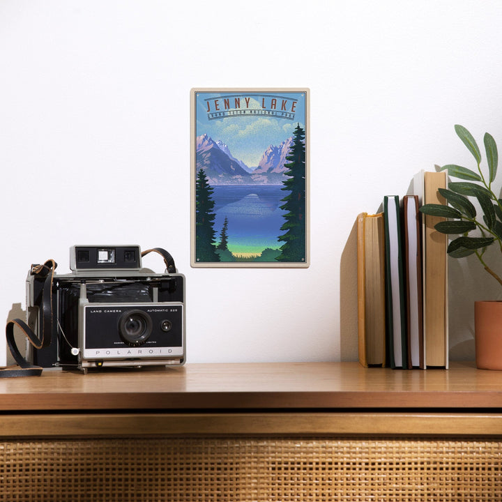 Grand Teton National Park, Wyoming, Jenny Lake, Lithograph National Park Series, Metal Signs Metal Lantern Press 