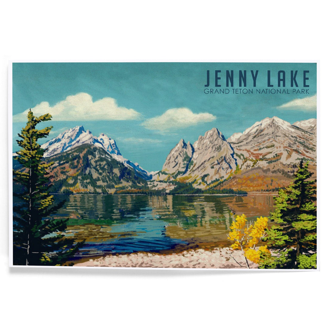 Grand Teton National Park, Wyoming, Jenny Lake, Oil Painting, Art & Giclee Prints Art Lantern Press 