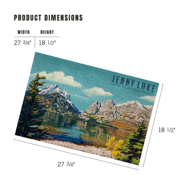 Grand Teton National Park, Wyoming, Jenny Lake, Oil Painting, Jigsaw Puzzle Puzzle Lantern Press 