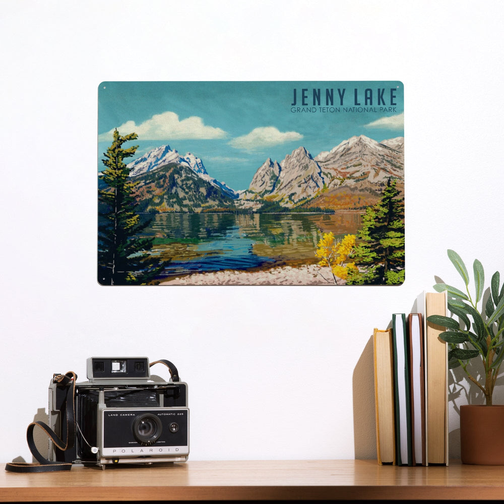 Grand Teton National Park, Wyoming, Jenny Lake, Oil Painting, Metal Signs Metal Lantern Press 