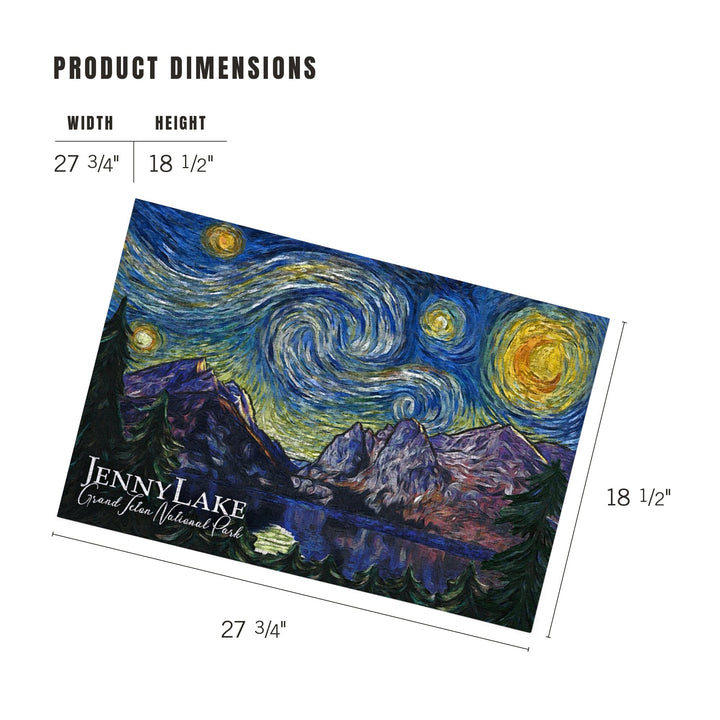 Grand Teton National Park, Wyoming, Jenny Lake, Starry Night National Park Series, Jigsaw Puzzle Puzzle Lantern Press 