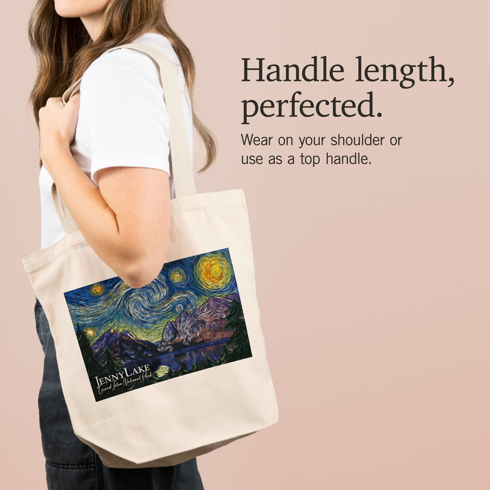 Grand Teton National Park, Wyoming, Jenny Lake, Starry Night National Park Series, Tote Bag Totes Lantern Press 