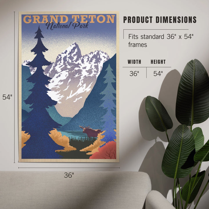 Grand Teton National Park, Wyoming, Lithograph, Art & Giclee Prints Art Lantern Press 