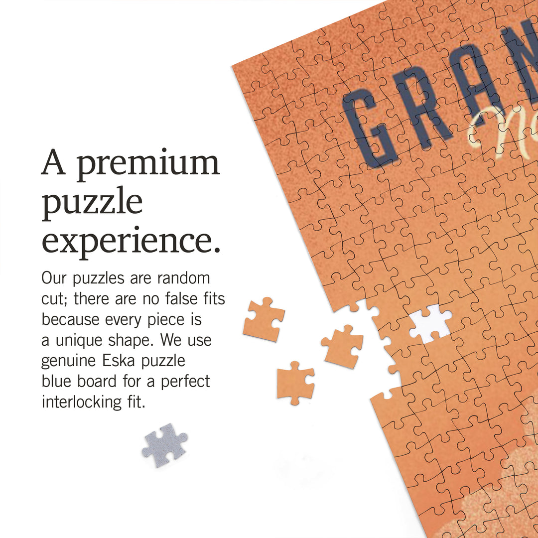 Grand Teton National Park, Wyoming, Lithograph, Black Bear, Jigsaw Puzzle Puzzle Lantern Press 